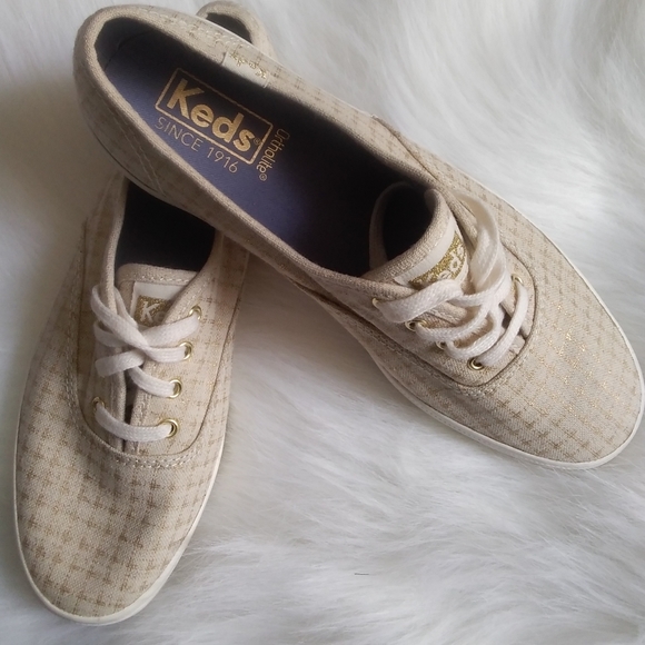 KEDS-Champion☀️Gold☀️Foil Ticking Dot Sneakers - Picture 11 of 12